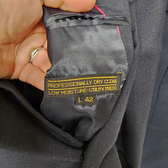 Chadmore Single Breasted Blazer Straight Leg Pants Suit Set Black Men's Large 42 - Picture 7 of 16